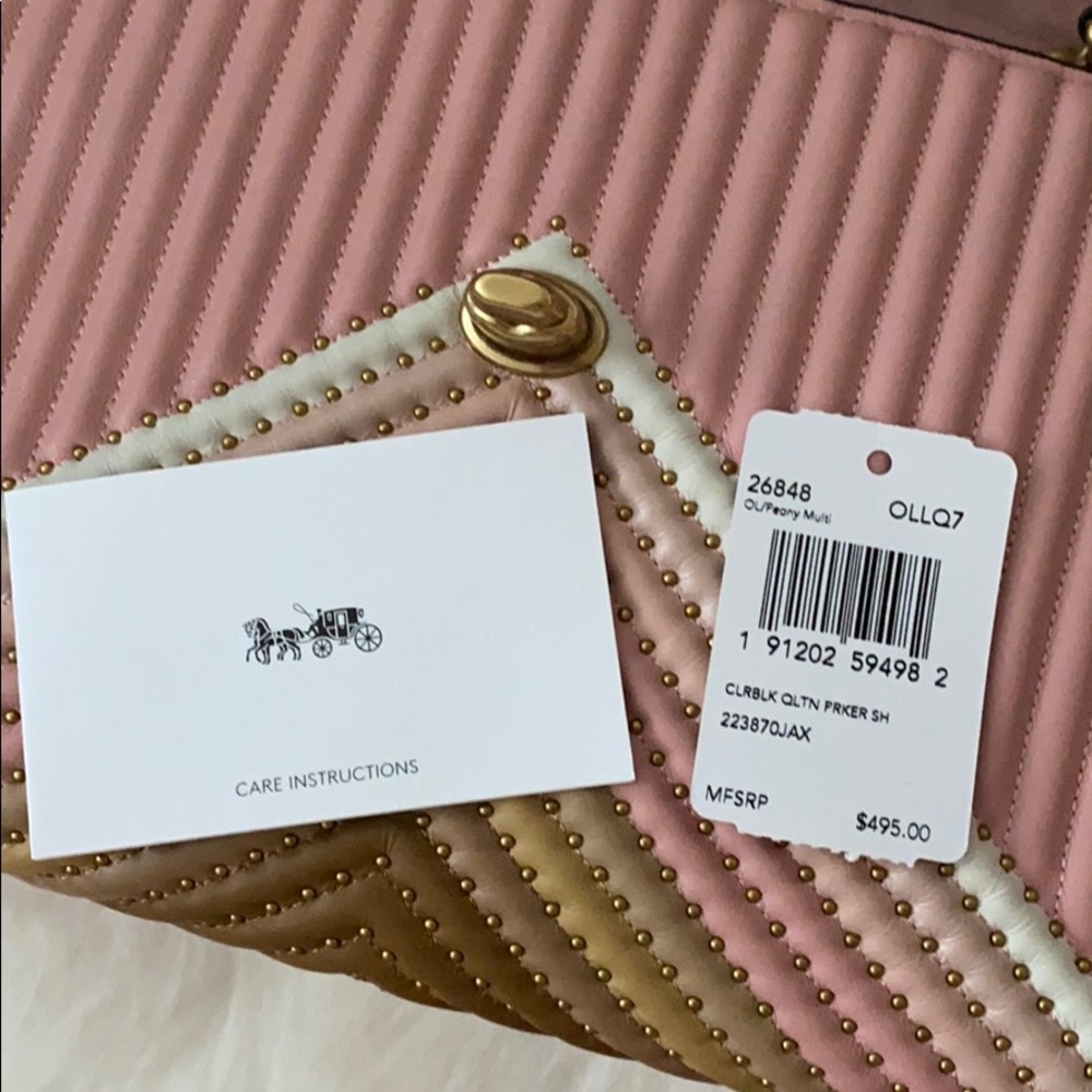 Coach Parker Colorblock With Quilting and Rivets - Picture 8 of 16